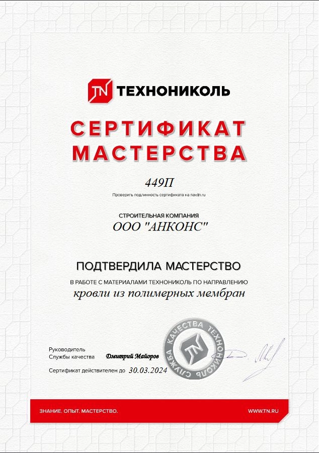 Сертификат Мастерства